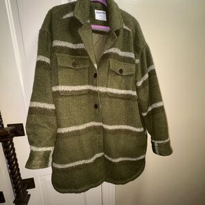 Green Plaid Longline Jacket